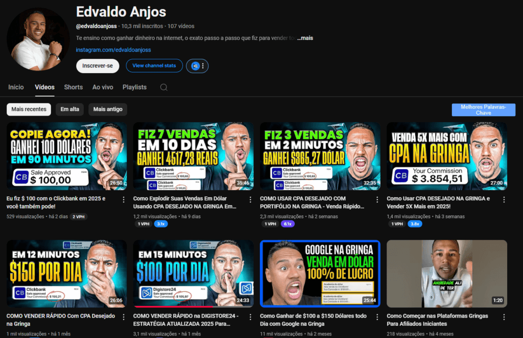 Canal Youtube Edvaldo dos Anjos