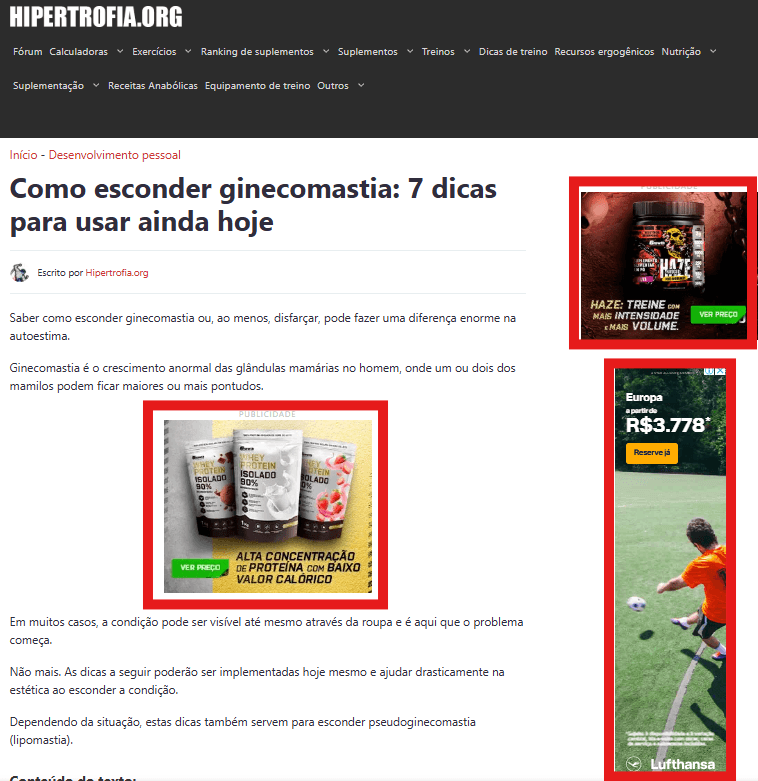 Exemplo Anúncios Display