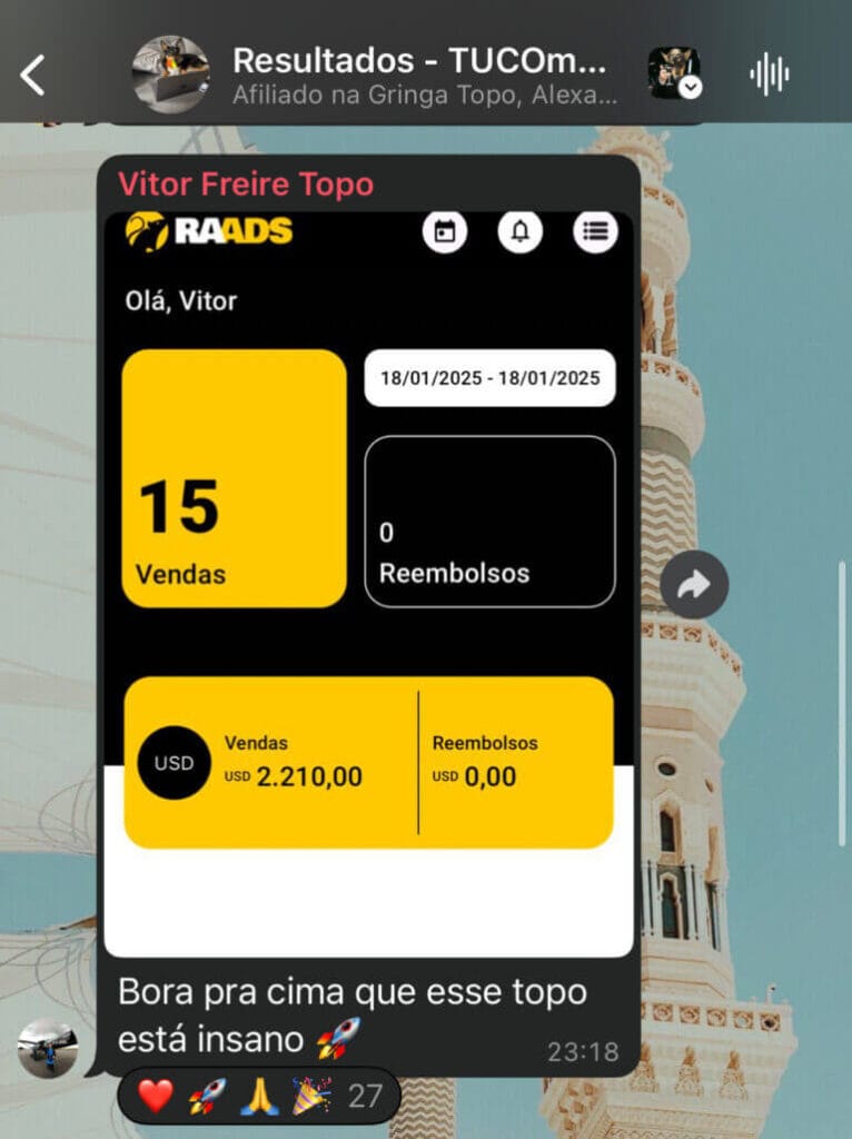 Resultado Aluno Mentoria Escala no Topo Ronaldo Ibrahim