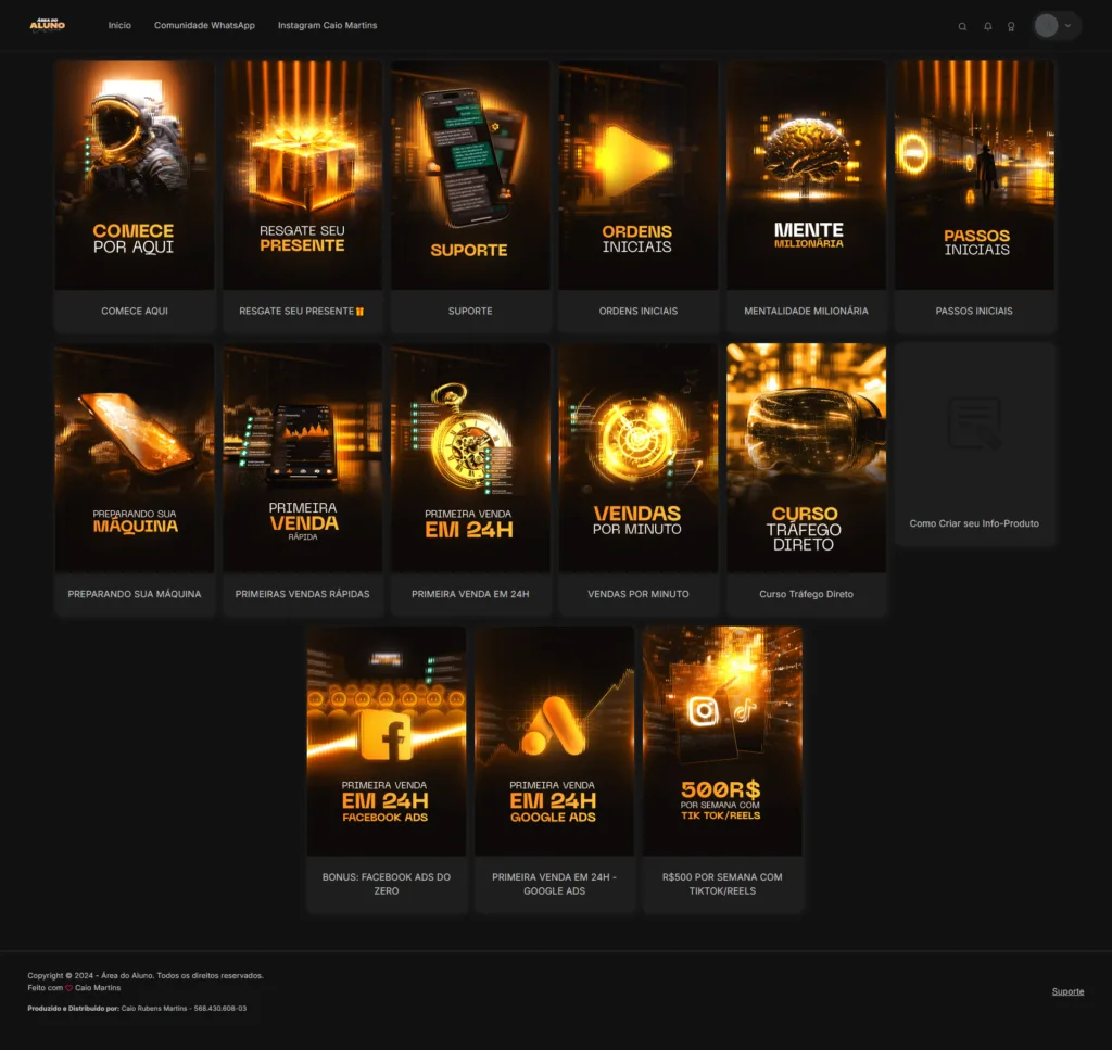 módulos curso primeira venda em 24 caio martins